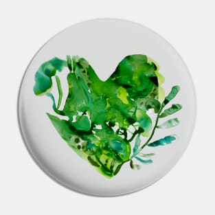 green heart Pin