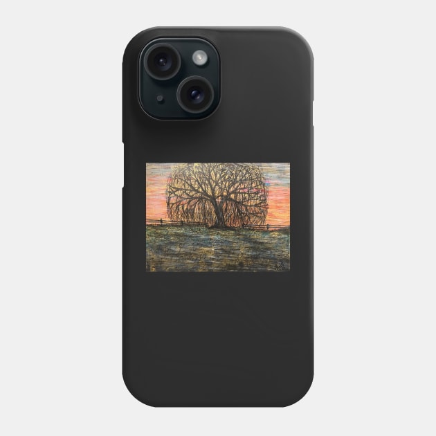 Serene Willow Sunset Phone Case by Artladyjen