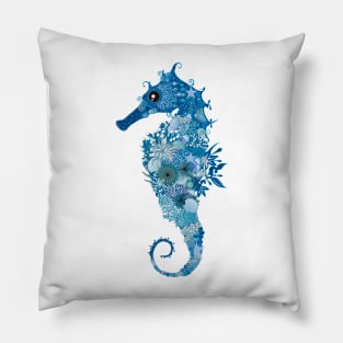 Seahorse with corals, shells and sea anemones Pillow