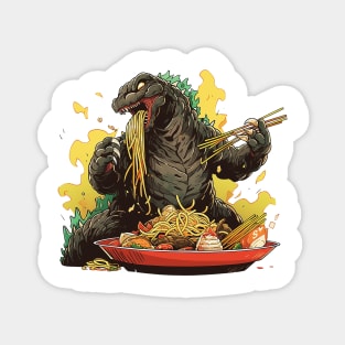 godzilla eat noodles Magnet