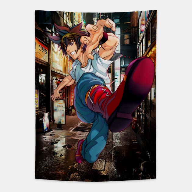 God of street color Tapestry by ZuleYang22