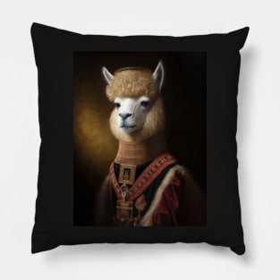 Royal Portrait of an Alpaca Pillow