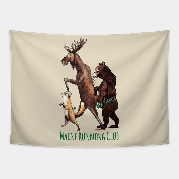 Maine Running Club Tapestry by Hambone Picklebottom