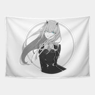 Zero Two Black & White Tapestry