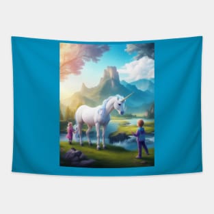 Unicorn And Babies Tapestry