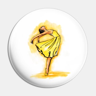 Ballerina Yellow Dress Pin