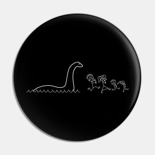 Nessie chases stick family Pin