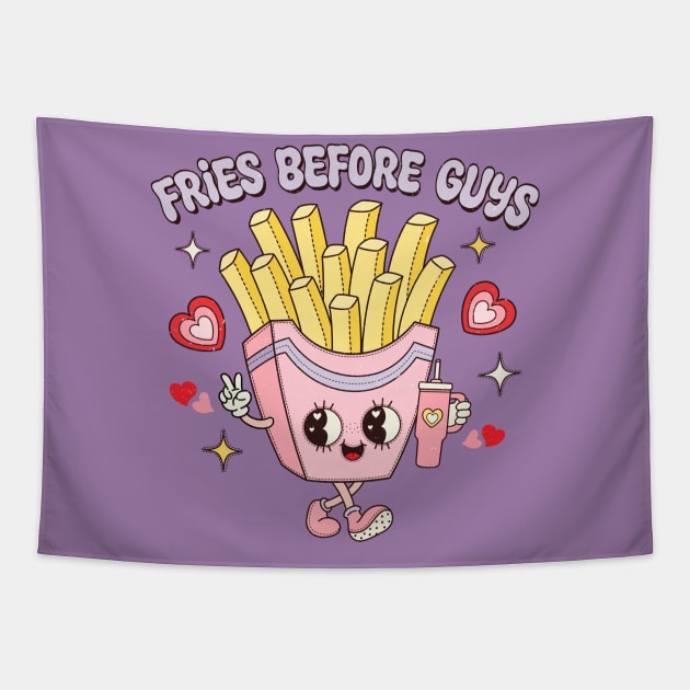 Fries Before Guys Fries Lover Food Lover Happy Valentines Day I love Fries Tapestry by Pop Cult Store