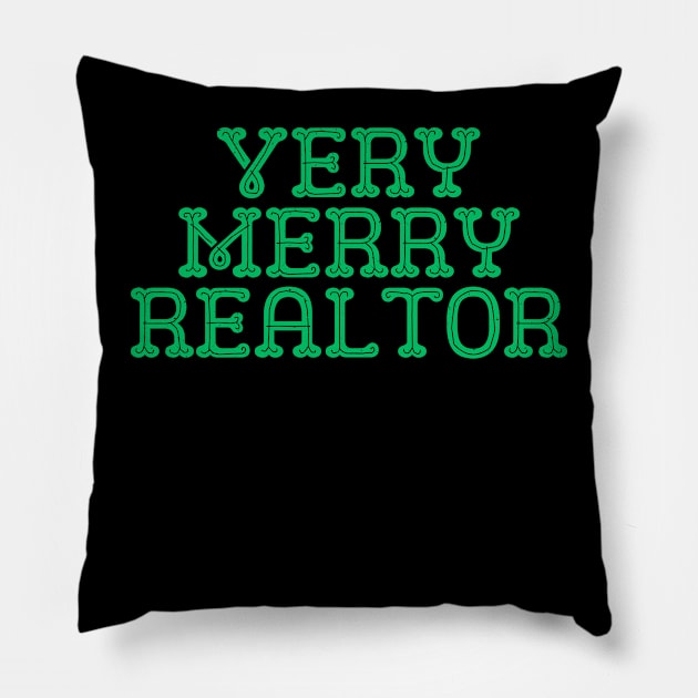 Very Merry Realtor Pillow by Real Estate Store