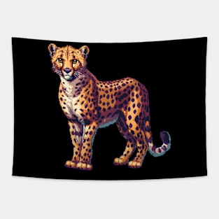 Pixelated Cheetah Artistry Tapestry