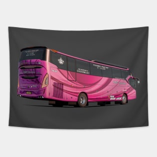 pink double decker bus Tapestry