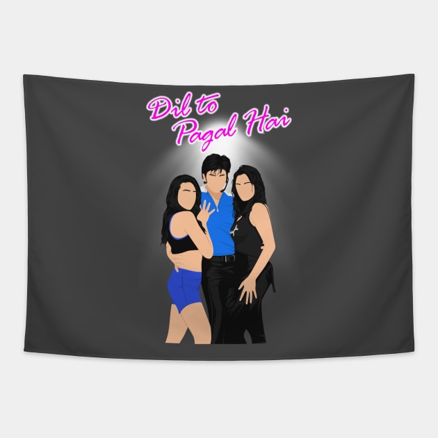 Dil toh pagal hai pop art , Bollywood pop art , Desi , Indian movie pop art Tapestry by Swag Like Desi