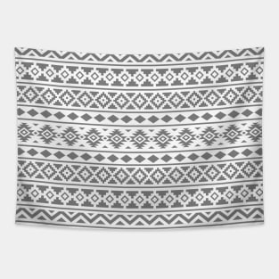 Aztec Essence Pattern II Gray on White Tapestry