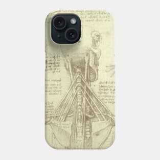 Human Anatomy Spinal Column by Leonardo da Vinci Phone Case