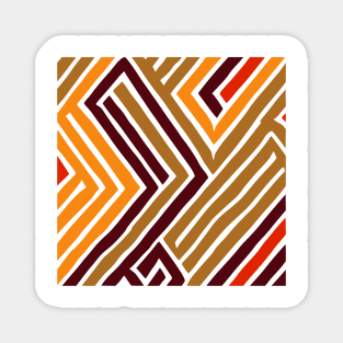 Stripes Pattern Red Orange Brown Abstract Art Magnet