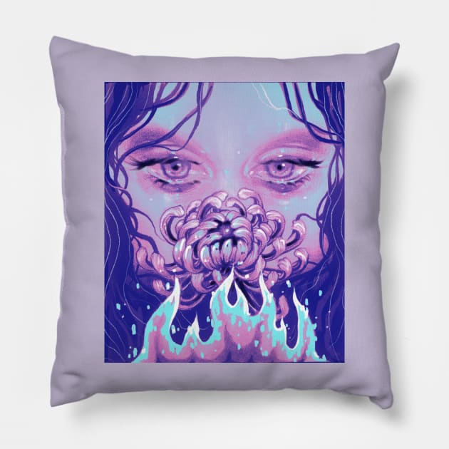 Chrysanthemum Pillow by Inkdoski