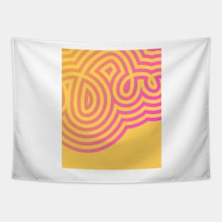 waves orange and pink Tapestry