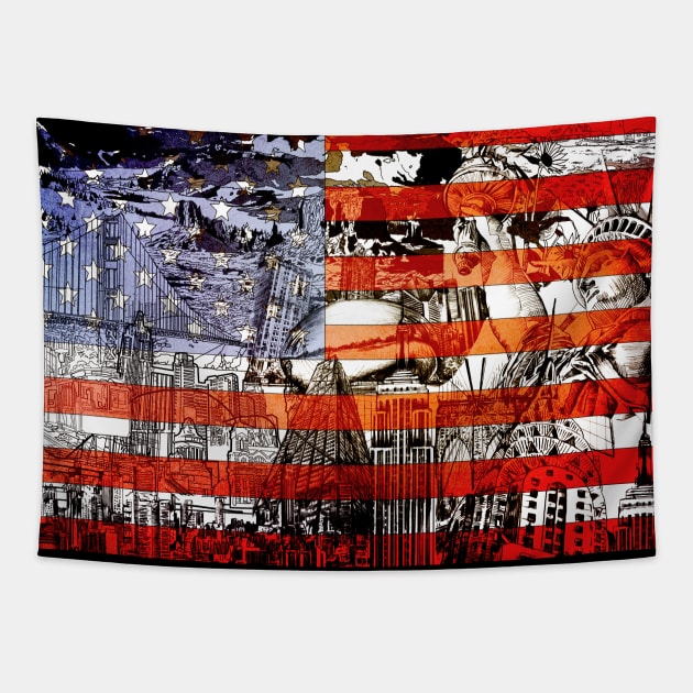 usa flag Tapestry by BekimART