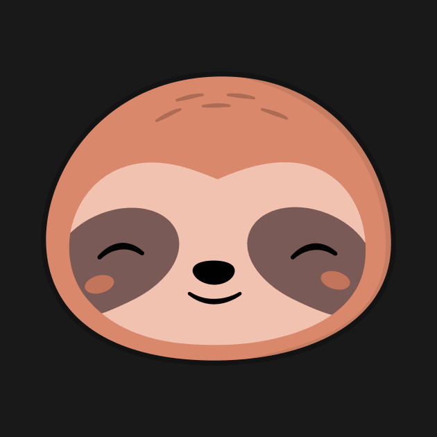 Kawaii Cute Sloth Face by happinessinatee