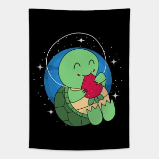 Space Turtle Strawberry Tapestry