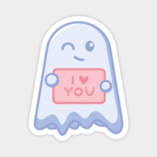 Cute ghost with I love you sign Magnet