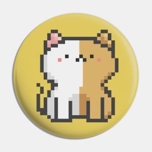 Pixel Quiet Two Face White Ginger Cat 43 Pin