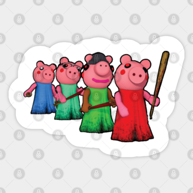 Piggy Roblox Roblox Game Roblox Characters Piggy Roblox Sticker Teepublic Au - lucky blocks roblox piggy