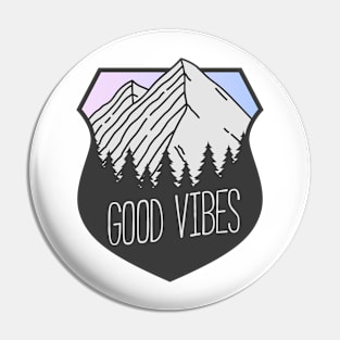 Good Vibes Mountain Crest Sunset Pin