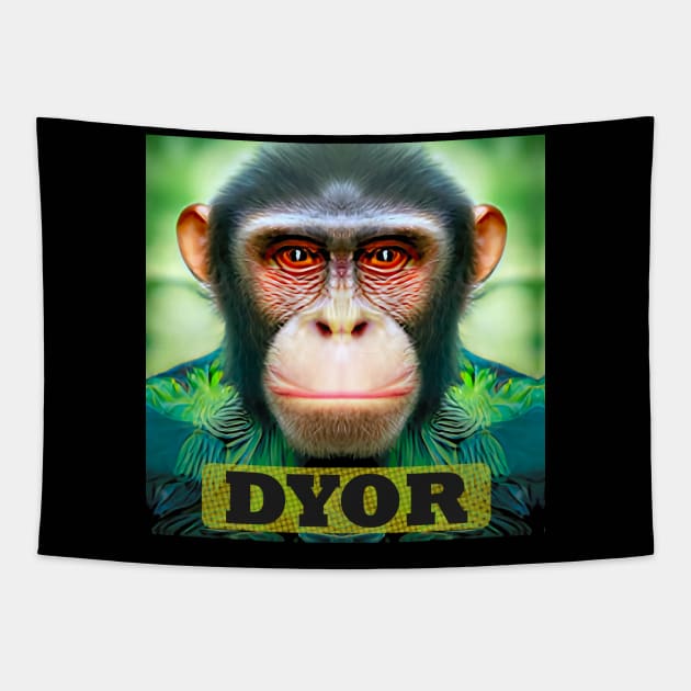 DYOR Bored NFT Community Ape Syndrome Tapestry by PlanetMonkey