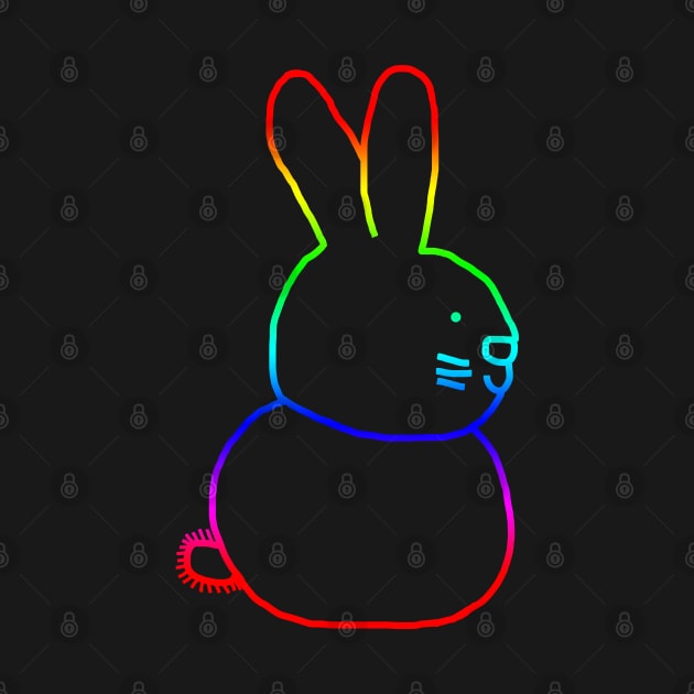 Rainbow Rabbit Outline by ellenhenryart