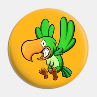 Flying Green Parrot Pin