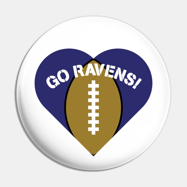 Heart Shaped Baltimore Ravens Pin by Rad Love