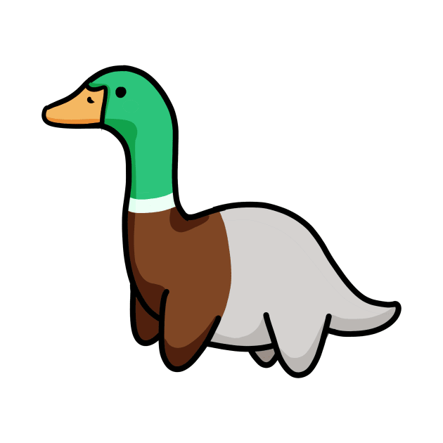 Cute Long Neck Dino Duck, Dinosaurus. by hugadino