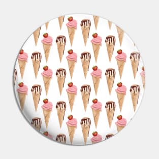 Ice Cream Cone Pattern Pin