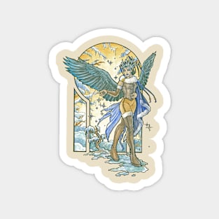 Angel of Winter Mucha Inspired Art Nouveau Angels of the Seasons Series Magnet