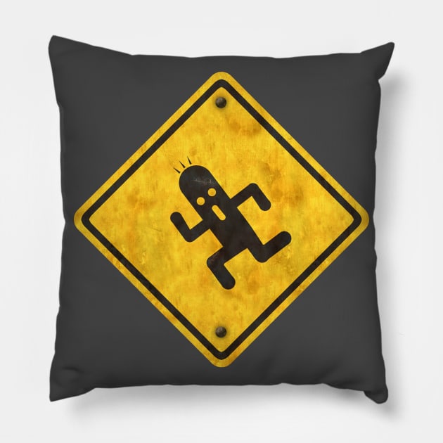 Cactuar Crossing Road Sign Pillow by kovachconcepts