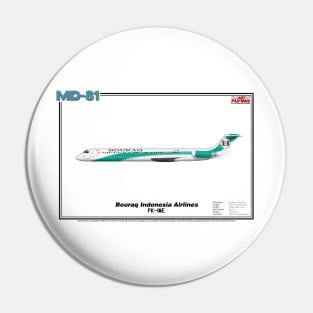 McDonnell Douglas MD-81 - Bouraq Indonesia Airlines (Art Print) Pin