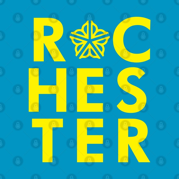 Officially Licensed Typographic Rochester Logo by patrickkingart