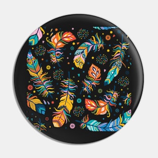 Feathers Seamless Colorful Pattern Pin