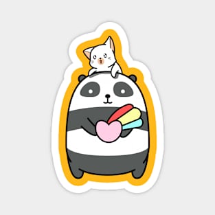 Cute Panda Rainbow Love for Kitty Magnet