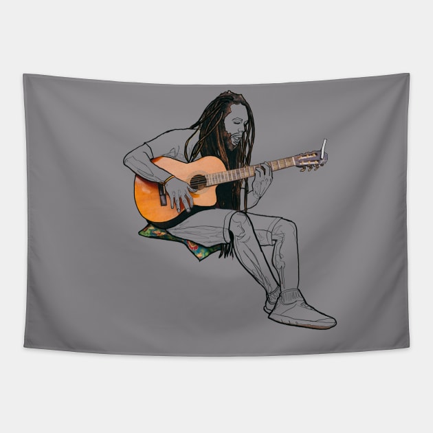 The Guitarist Tapestry by Artprintzilla