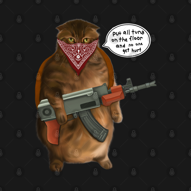 Fat cat robbers Cat TShirt TeePublic