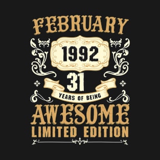 February 1992 31 Years Of Being Awesome Limited Edition T-Shirt