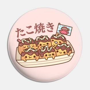 Cute Takoyaki Octopus Balls Japanese Street Food Pin