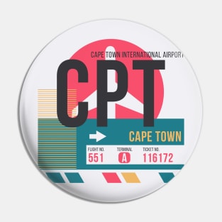 Cape Town (CPT) Airport Code Baggage Tag Pin