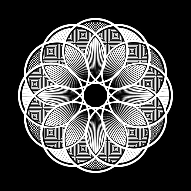 Trippy Mandala White by MellowGroove