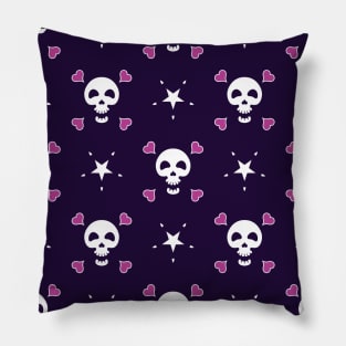 Skulls with hearts and stars Pillow