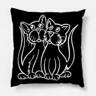 Cute Cats (white) Pillow