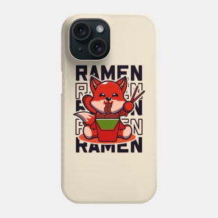 Fox with Ramen, Kawaii Cute Japanese noodles design Phone Case
