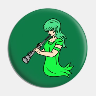 Clarinetist girl Pin